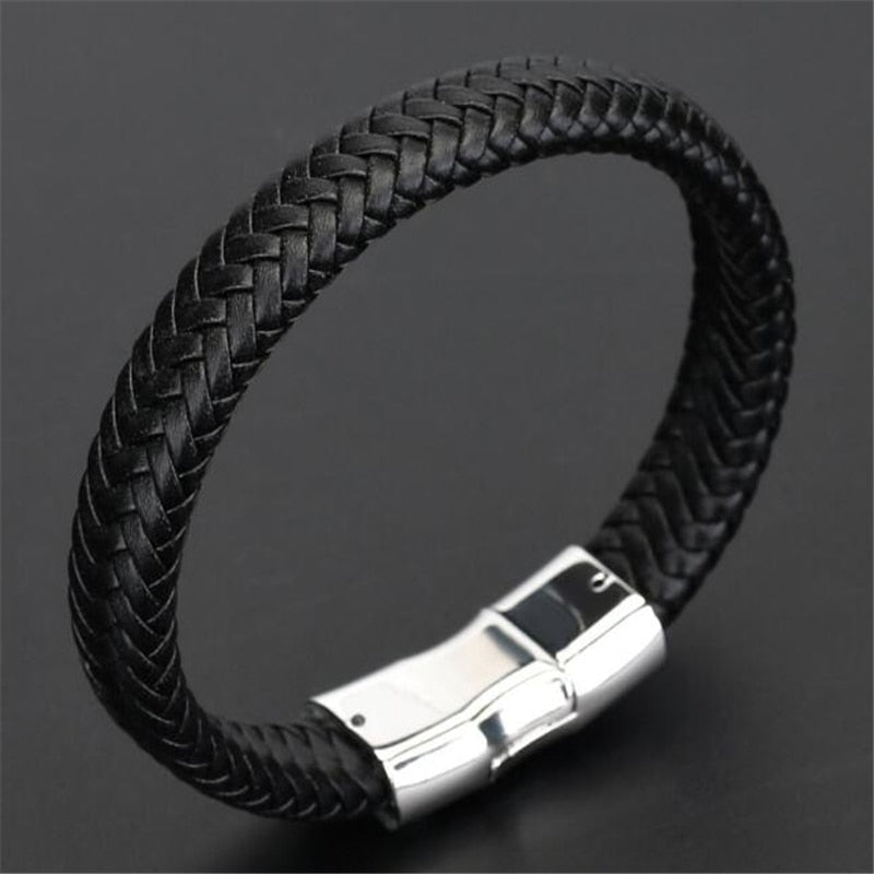 Genuine Leather Bracelets Men's Multilayer Braided Rope Bracelets - GadiGadPlus.com