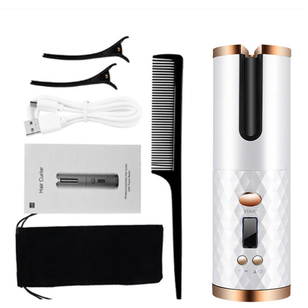 Hair Curlers Cordless Automatic Hair Curler Iron - GadiGadPlus.com