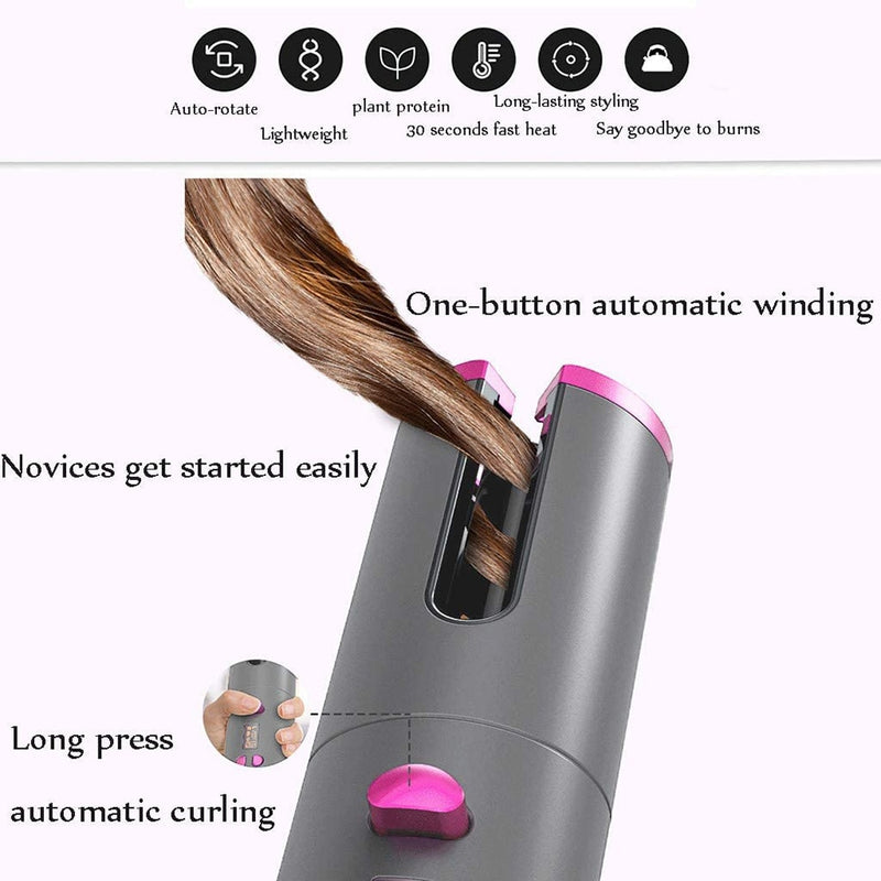 Hair Curlers Cordless Automatic Hair Curler Iron - GadiGadPlus.com