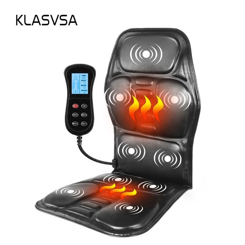 Electric Back Massager Massage Chair Cushion Heating Vibrator Car Home Office - GadiGadPlus.com