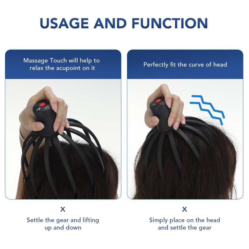 Electric Octopus Claw Scalp Massager Hands Free - GadiGadPlus.com