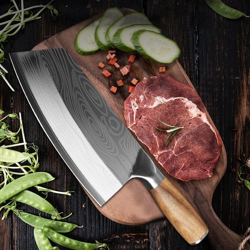 Stainless Steel Butcher Meat Chopping Cleaver Knife Vegetable Cutter. - GadiGadPlus.com