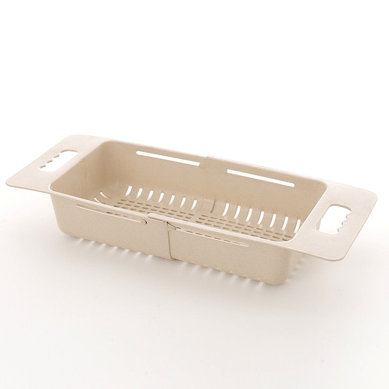 Adjustable Dish Drainer Sink Drain Basket Washing Vegetable Fruit - GadiGadPlus.com