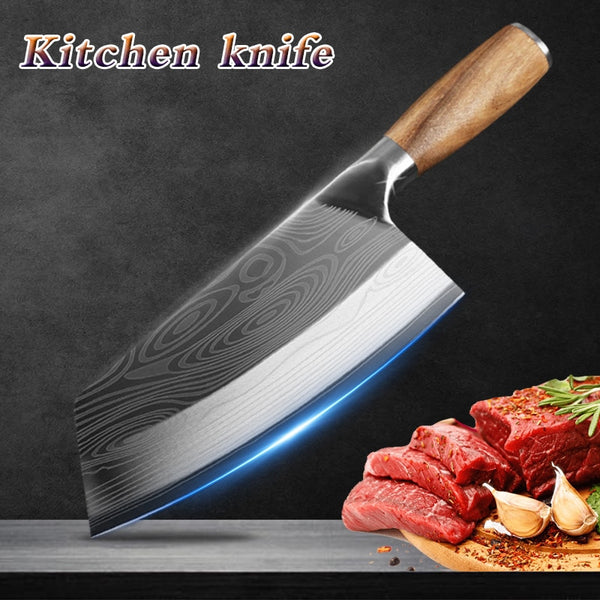 Stainless Steel Butcher Meat Chopping Cleaver Knife Vegetable Cutter. - GadiGadPlus.com