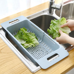 Adjustable Dish Drainer Sink Drain Basket Washing Vegetable Fruit - GadiGadPlus.com