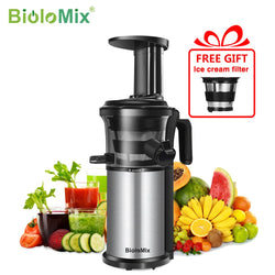 Stainless Steel Masticating Slow Auger Juicer Fruit and Vegetable Cold Press Juice - GadiGadPlus.com