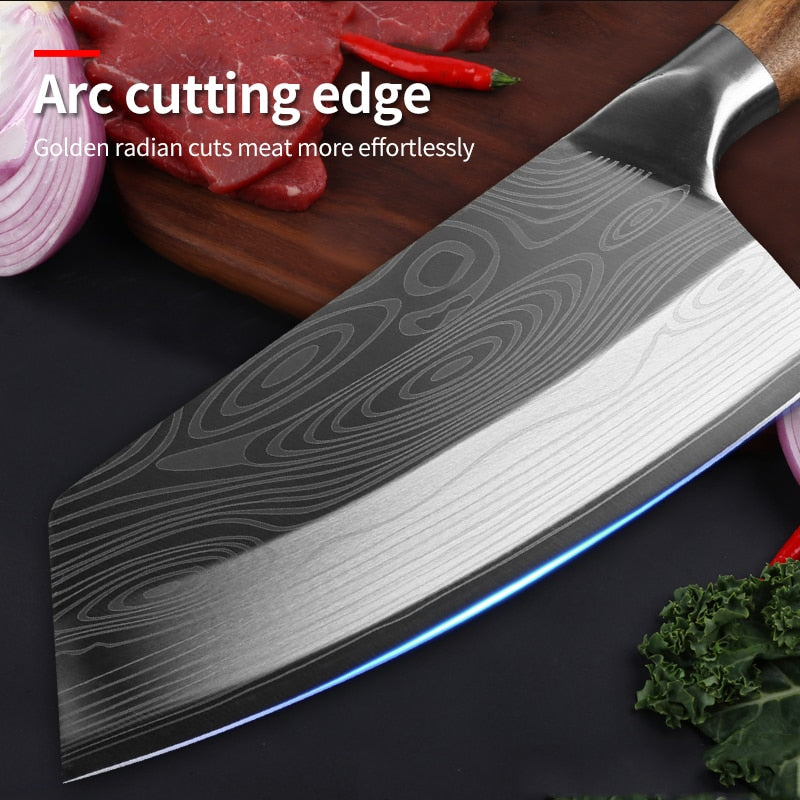 Stainless Steel Butcher Meat Chopping Cleaver Knife Vegetable Cutter. - GadiGadPlus.com