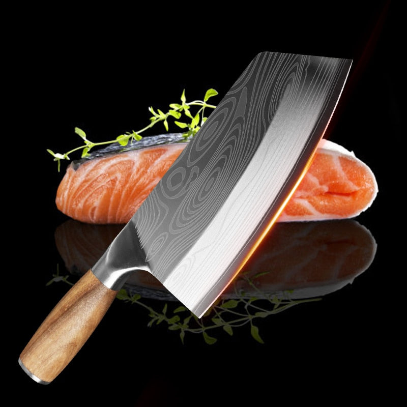 Stainless Steel Butcher Meat Chopping Cleaver Knife Vegetable Cutter. - GadiGadPlus.com