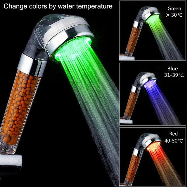 Color Changing LED Anion Spa Shower Head - GadiGadPlus.com