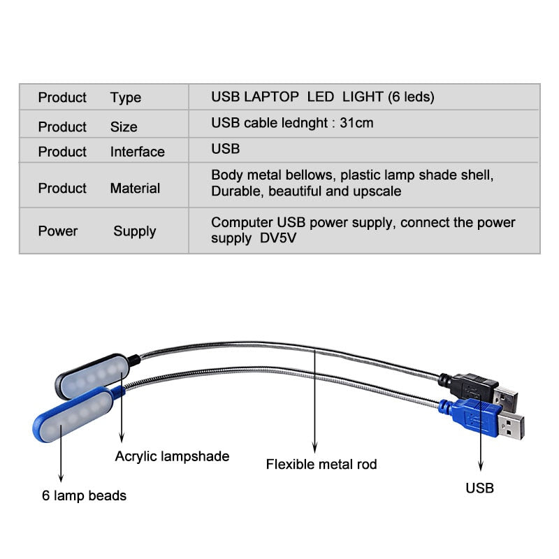 USB LED Mini Flexible Lamp - GadiGadPlus.com