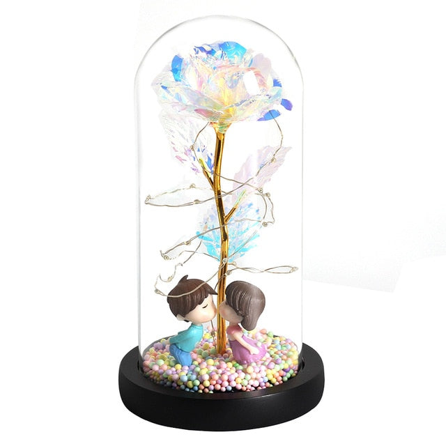 LED Enchanted Galaxy Rose Eternal 24K Gold Foil Flower With Fairy String - GadiGadPlus.com