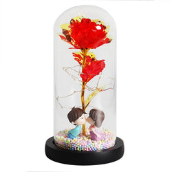 LED Enchanted Galaxy Rose Eternal 24K Gold Foil Flower With Fairy String - GadiGadPlus.com