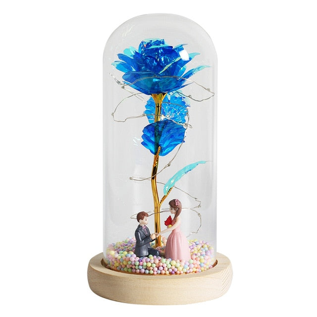 LED Enchanted Galaxy Rose Eternal 24K Gold Foil Flower With Fairy String - GadiGadPlus.com