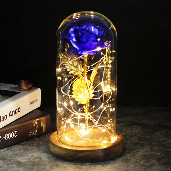 LED Enchanted Galaxy Rose Eternal 24K Gold Foil Flower With Fairy String - GadiGadPlus.com