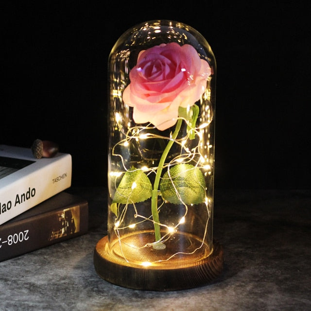 LED Enchanted Galaxy Rose Eternal 24K Gold Foil Flower With Fairy String - GadiGadPlus.com