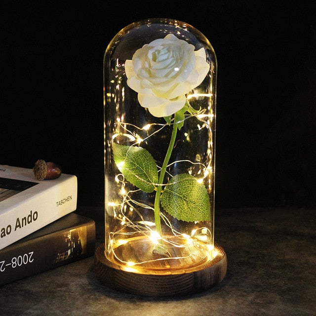 LED Enchanted Galaxy Rose Eternal 24K Gold Foil Flower With Fairy String - GadiGadPlus.com