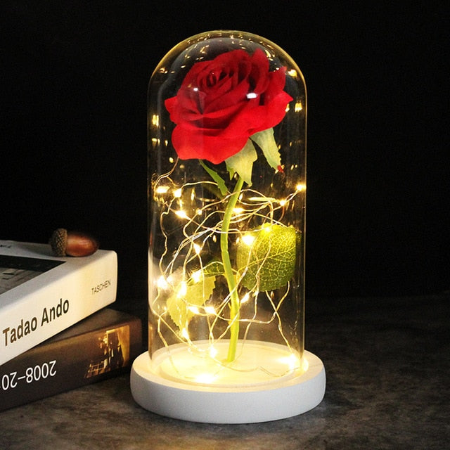 LED Enchanted Galaxy Rose Eternal 24K Gold Foil Flower With Fairy String - GadiGadPlus.com