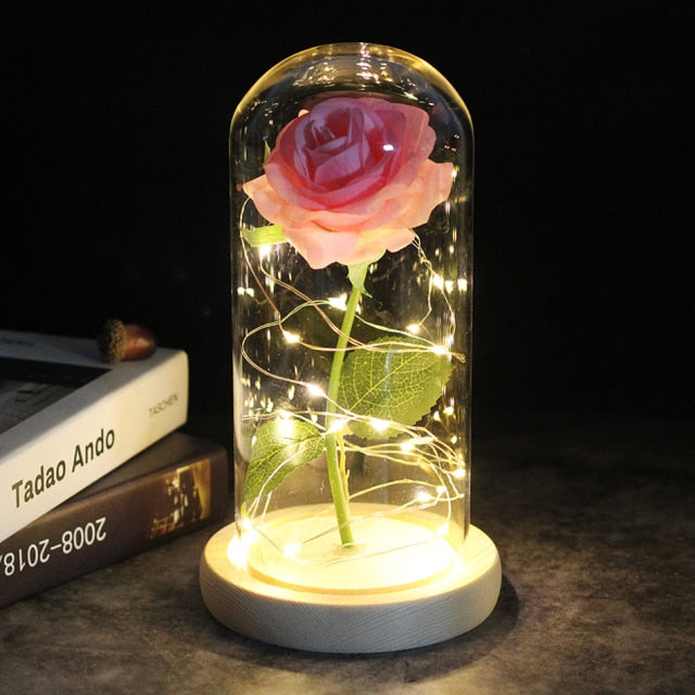 LED Enchanted Galaxy Rose Eternal 24K Gold Foil Flower With Fairy String - GadiGadPlus.com