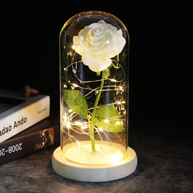 LED Enchanted Galaxy Rose Eternal 24K Gold Foil Flower With Fairy String - GadiGadPlus.com