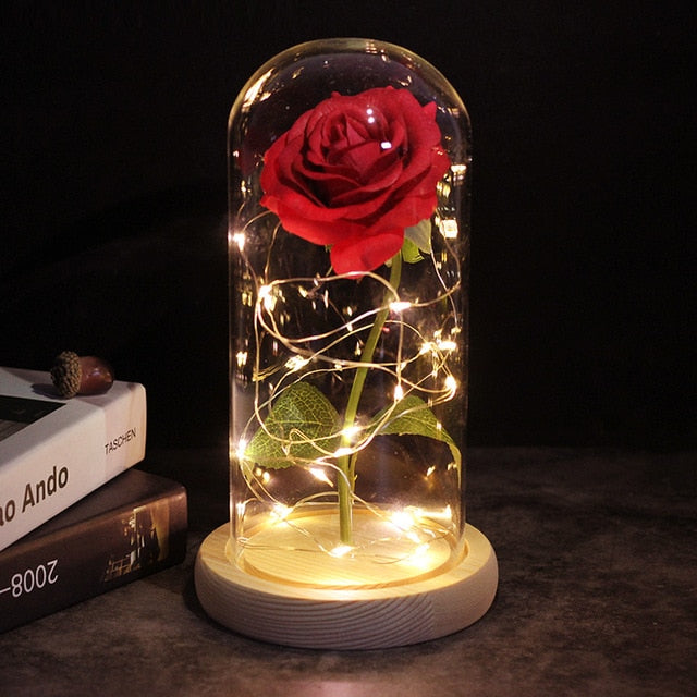 LED Enchanted Galaxy Rose Eternal 24K Gold Foil Flower With Fairy String - GadiGadPlus.com